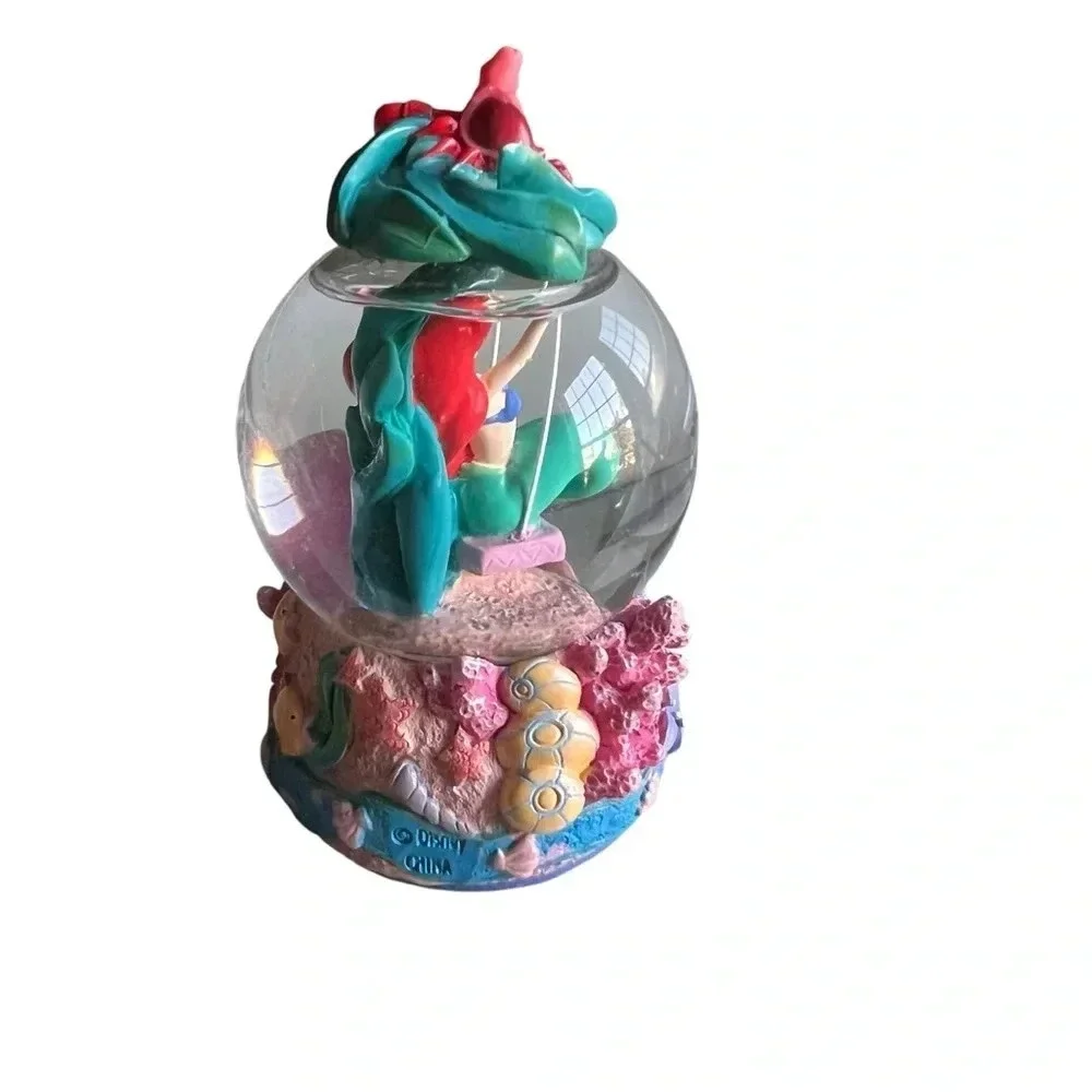 Disney Little Mermaid Ariel Swing Snowglobe Water Globe Glass Dome Figurine